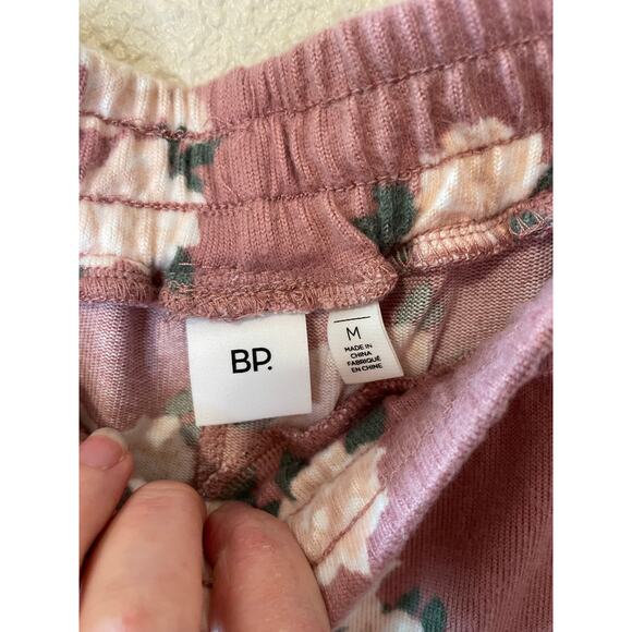 BP. By Nordstrom Floral Cozy Soft Pink Wide Leg Elastic Waist Lounge Pants Med - Picture 11 of 11
